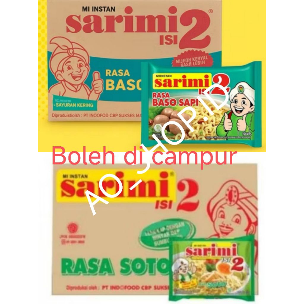 Jual Sarimi all varian Isi 2 mix, campur beragam rasa 113gr / 1 Dus isi ...