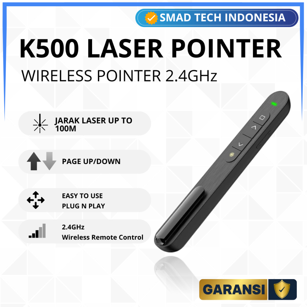 Jual Smad Tech K500 IB003 Laser Pointer Wireless 2.4GHz Merah 650nm ...