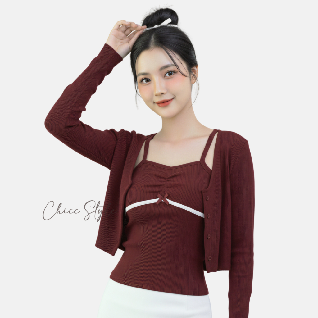 Jual Chicc Style | Yuna Ruched Cross Back Duo Top Set Wanita Korean ...
