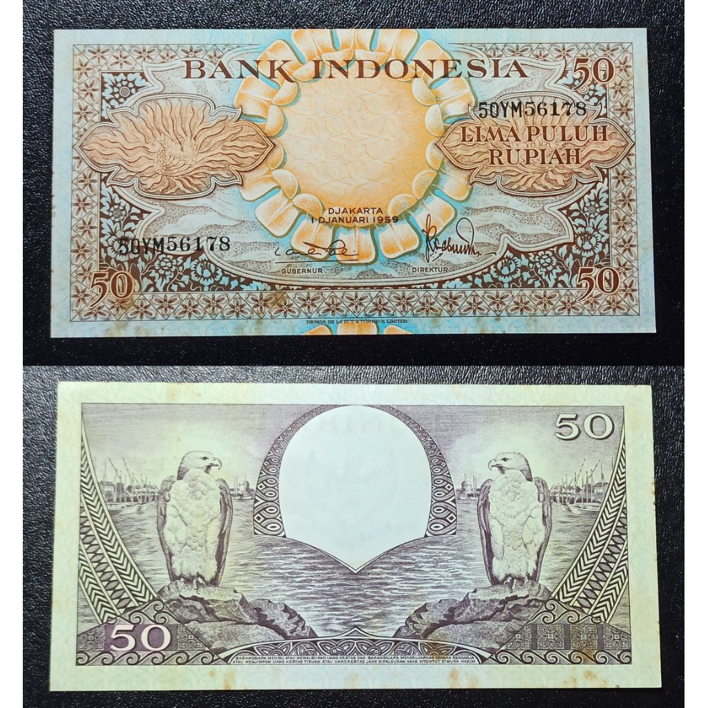 Jual uang kuno Indonesia 50 rp seri bunga 2 hurup 1959 p2324 | Shopee ...