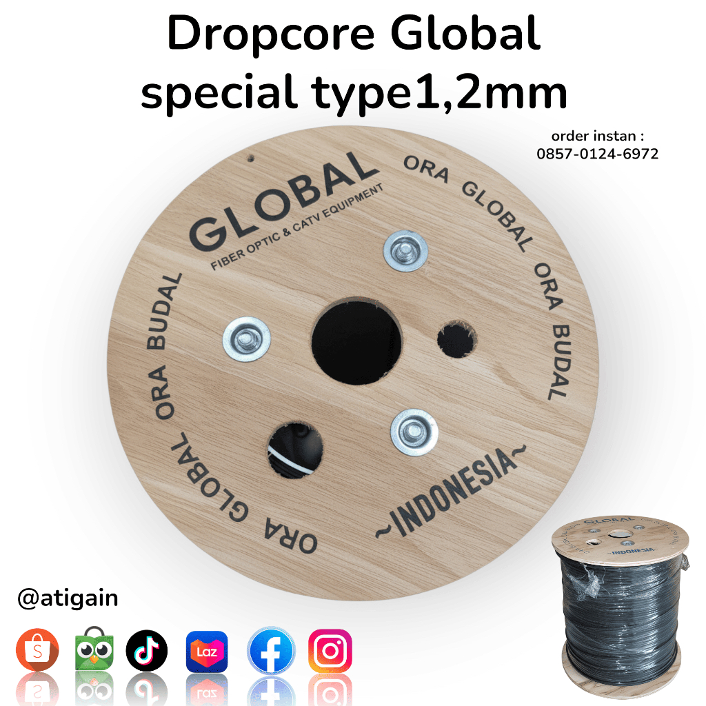 Jual KABEL dropcore FO 1-2-4 CORE 3 SELING 1000M cable fiber optik ...