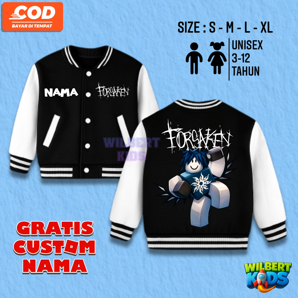 Jual Jaket Varsity Anak Forsaken Two Time Roblox / Jaket Varsity Anak ...
