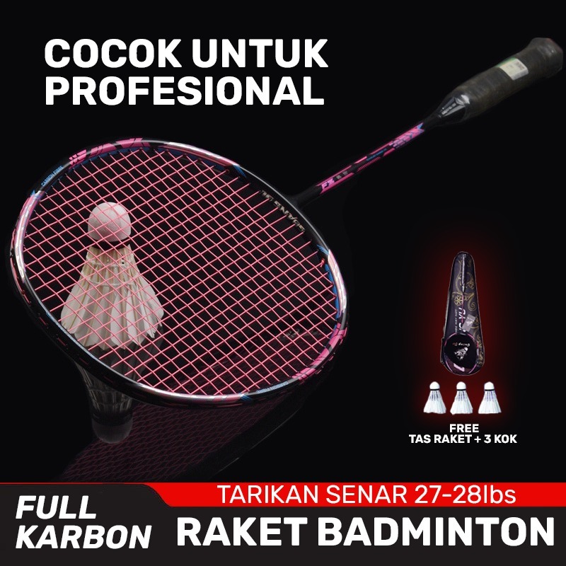 Jual Raket Bulutangkis Bahan Carbon Fibre Tahan Lama SET LENGKAP XTRA ...