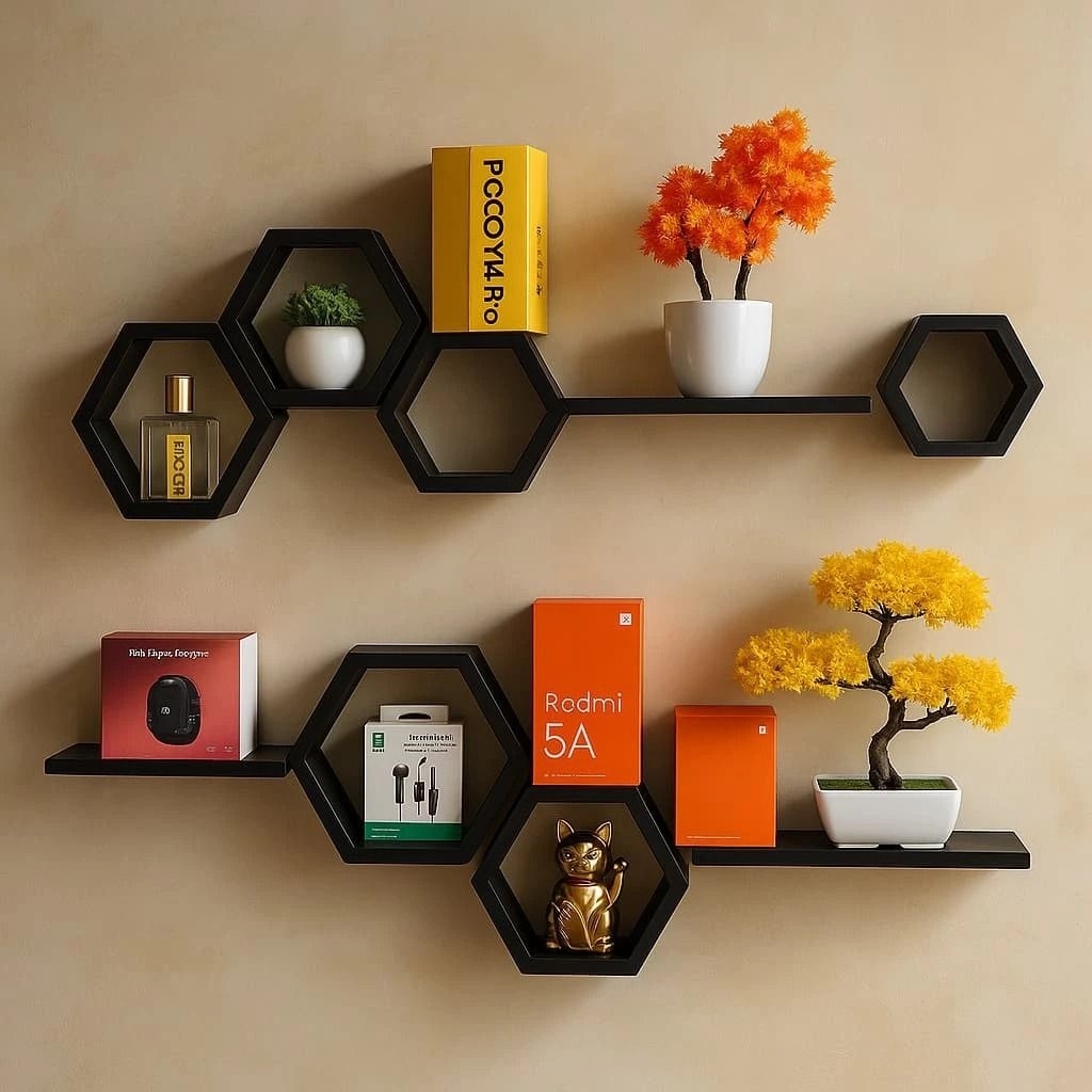Jual Rak Dinding Segienam Hexagonal Hiasan Aesthetic | Shopee Indonesia