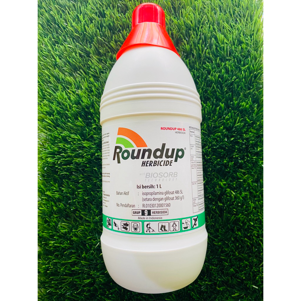 Jual HERBISIDA ROUNDUP 486sl 1Liter || obat pembasmi rumput liar sampai ...