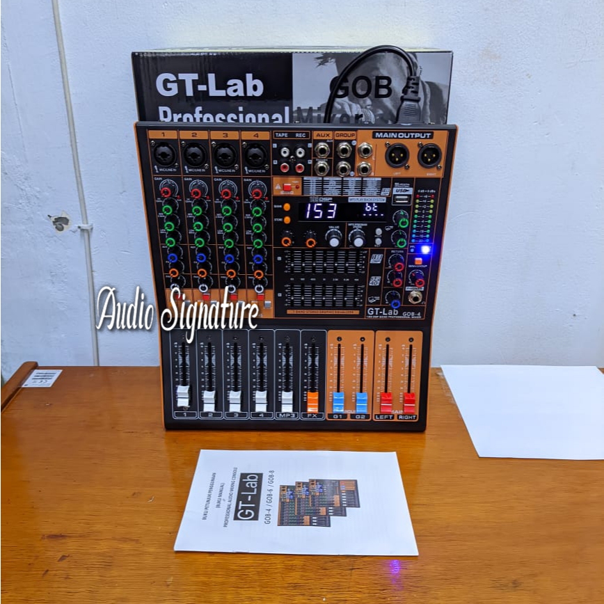 Jual Mixer 4 Channel GT LAB GOB4 | GOB 4 USB Bluetooth Double Equalizer ...