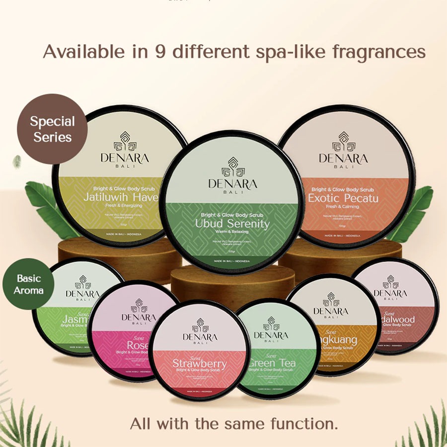 Jual NEW Denara Bali Bright & Glow Body Scrub Cream 100gr | Shopee ...