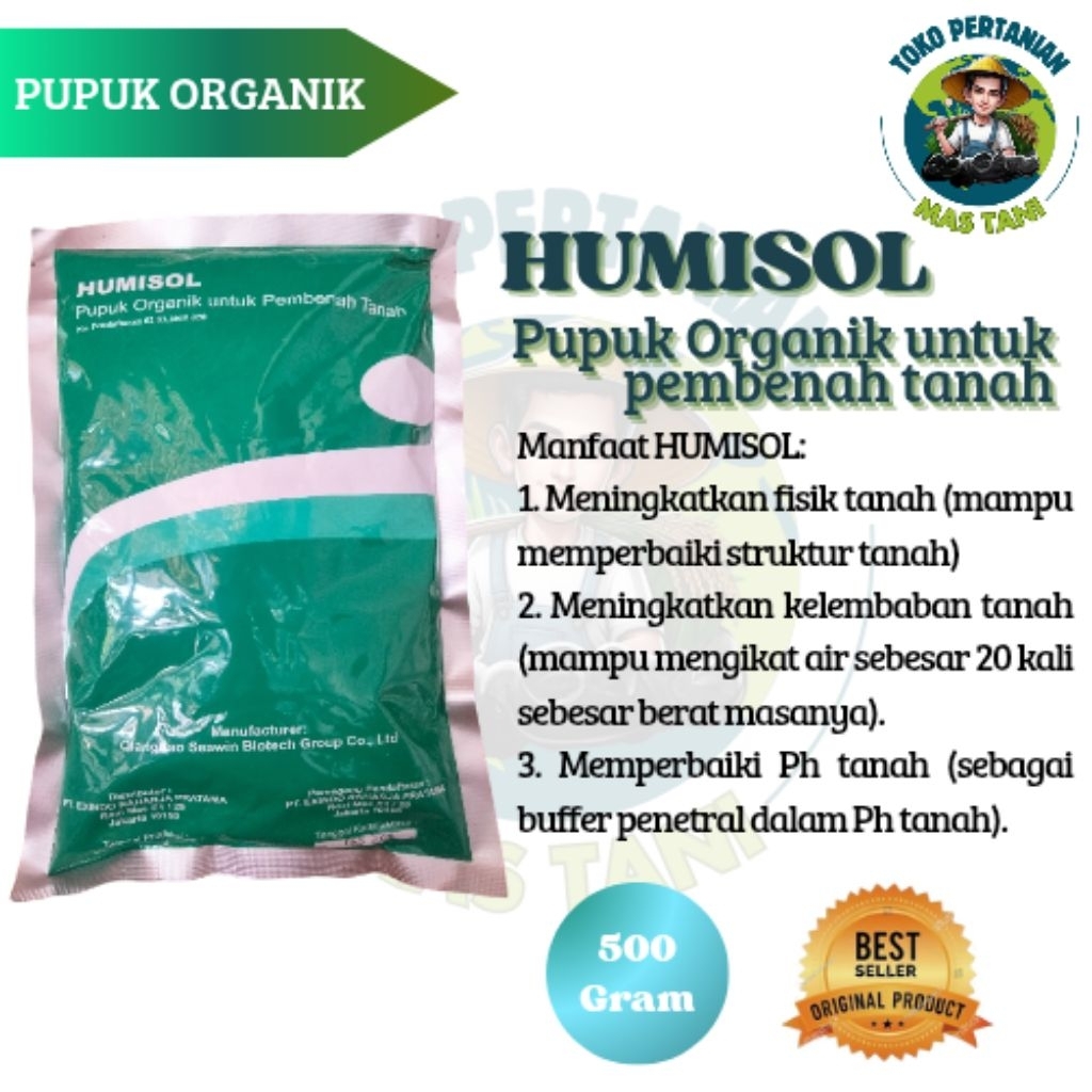 Jual Humisol Pupuk Asam Humat 500 Gram Pupuk Pembenah Tanah Organik ...