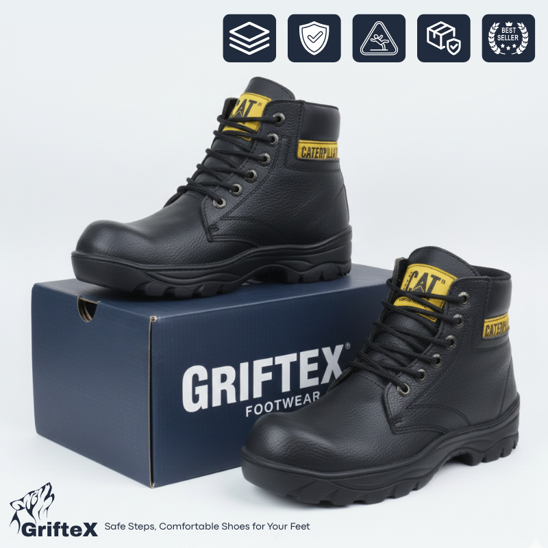 Jual Sepatu Safety Pria Boots Kerja Lapangan Proyek Pabrik Kulit ...