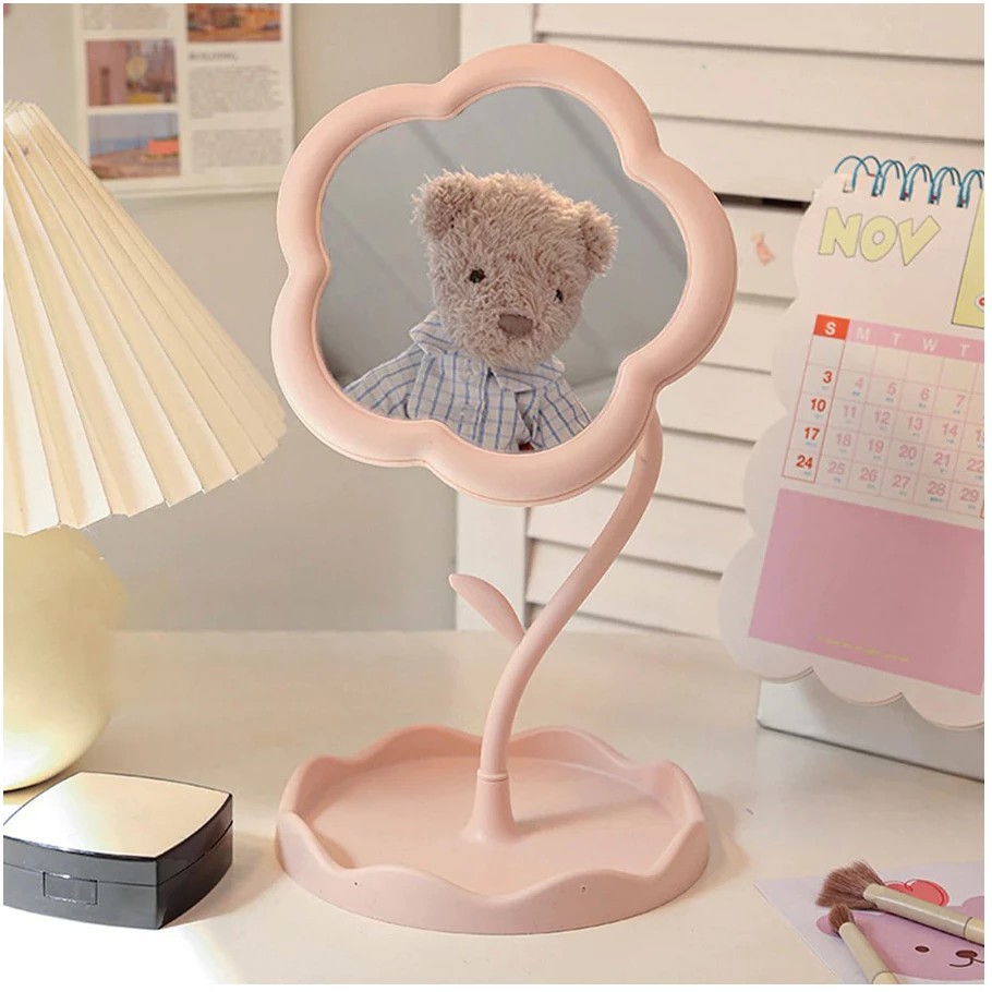 Jual Cermin Bunga Standing Mirror Makeup Rotating Cermin Aesthetic ...