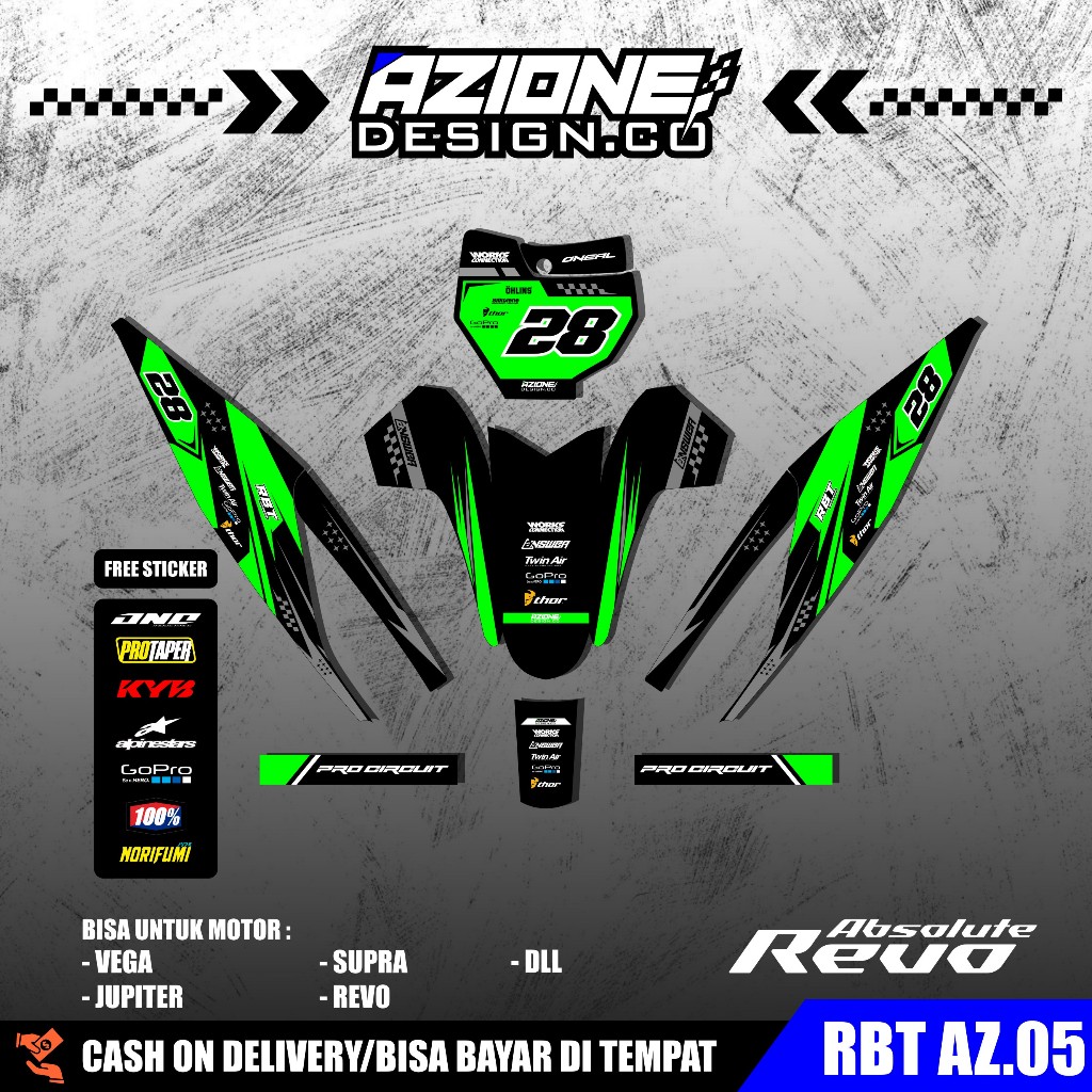 Jual (COD) Sticker Variasi RBT/GTX REVO 110 ABSOLUTE Decal Striping ...