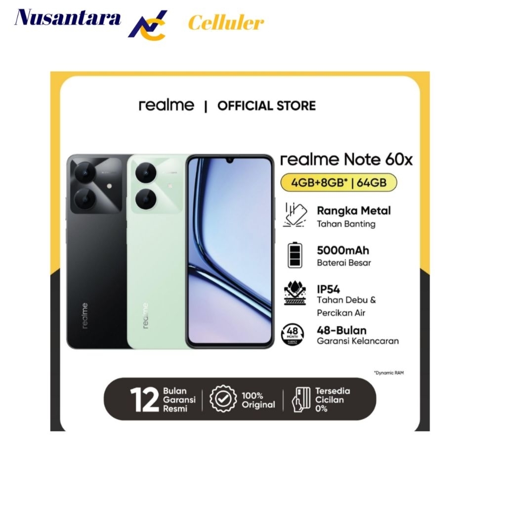 Jual HP REALME NOTE 60X RAM 4/64 GB | 4/128 GB [Realme note 60x 4/64 GB ...