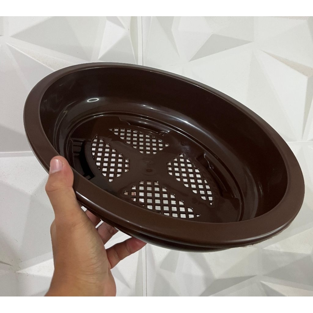 Jual Pot bonsai oval 38 cm / pot bunga plastik ceper besar tebal ...