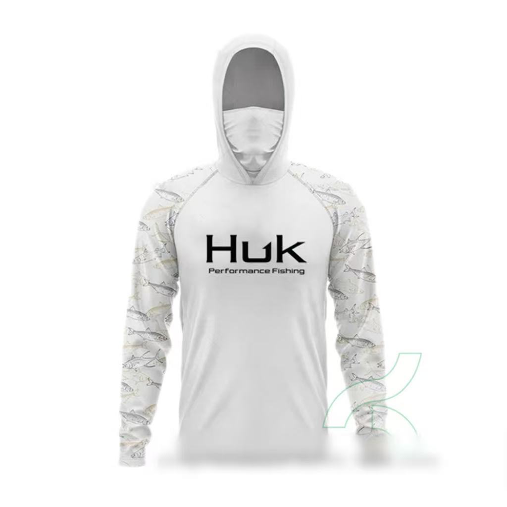 Jual HUK Fishing Hoodie Mask Integrated Fishing Robe UPF50+Sunscreen ...