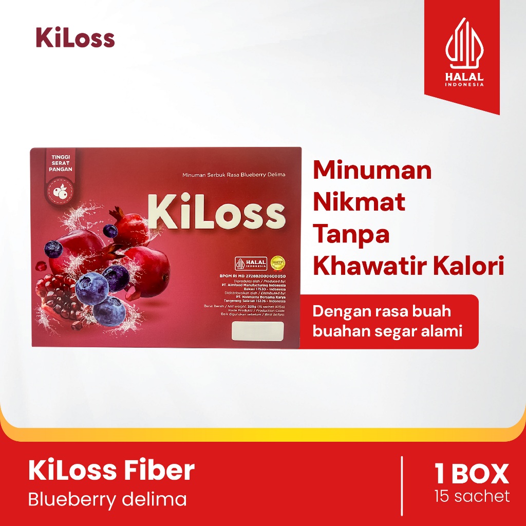 Jual KiLoss Fiber - Rasa Blueberry Delima - Minuman Sehat Pendamping ...