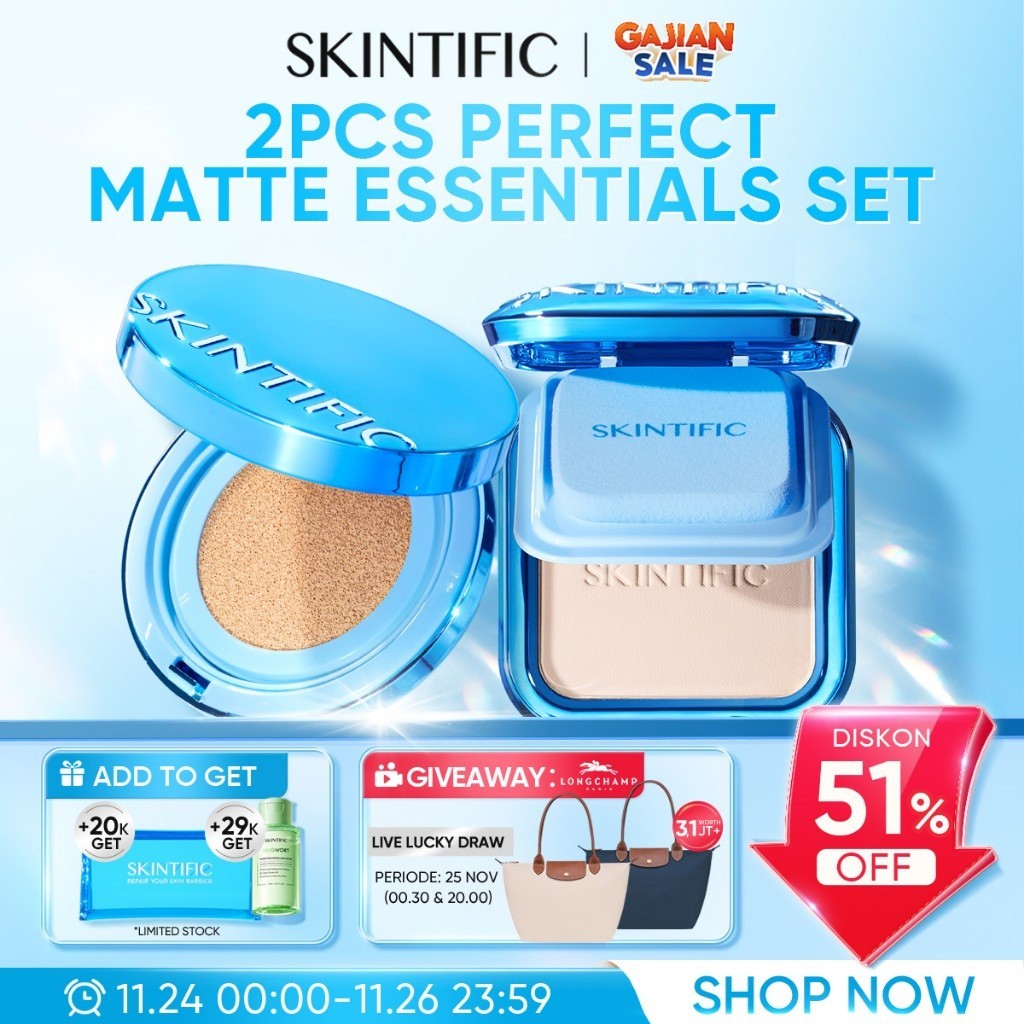Jual SKINTIFIC -2pcs Paket Makeup 2in1 Set | Perfect Stay Velvet Matte