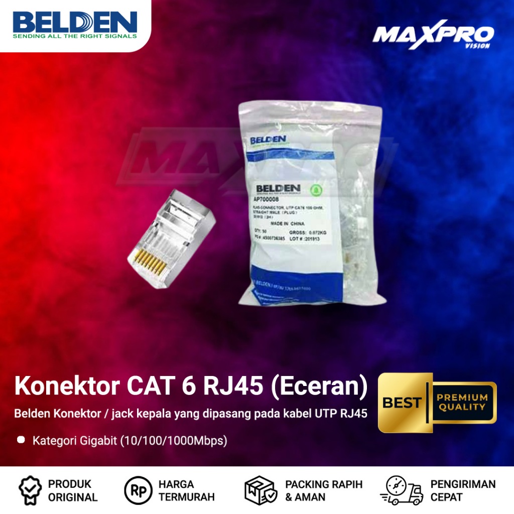 Jual Connector RJ45 CAT 6 Belden (Eceran) | Shopee Indonesia