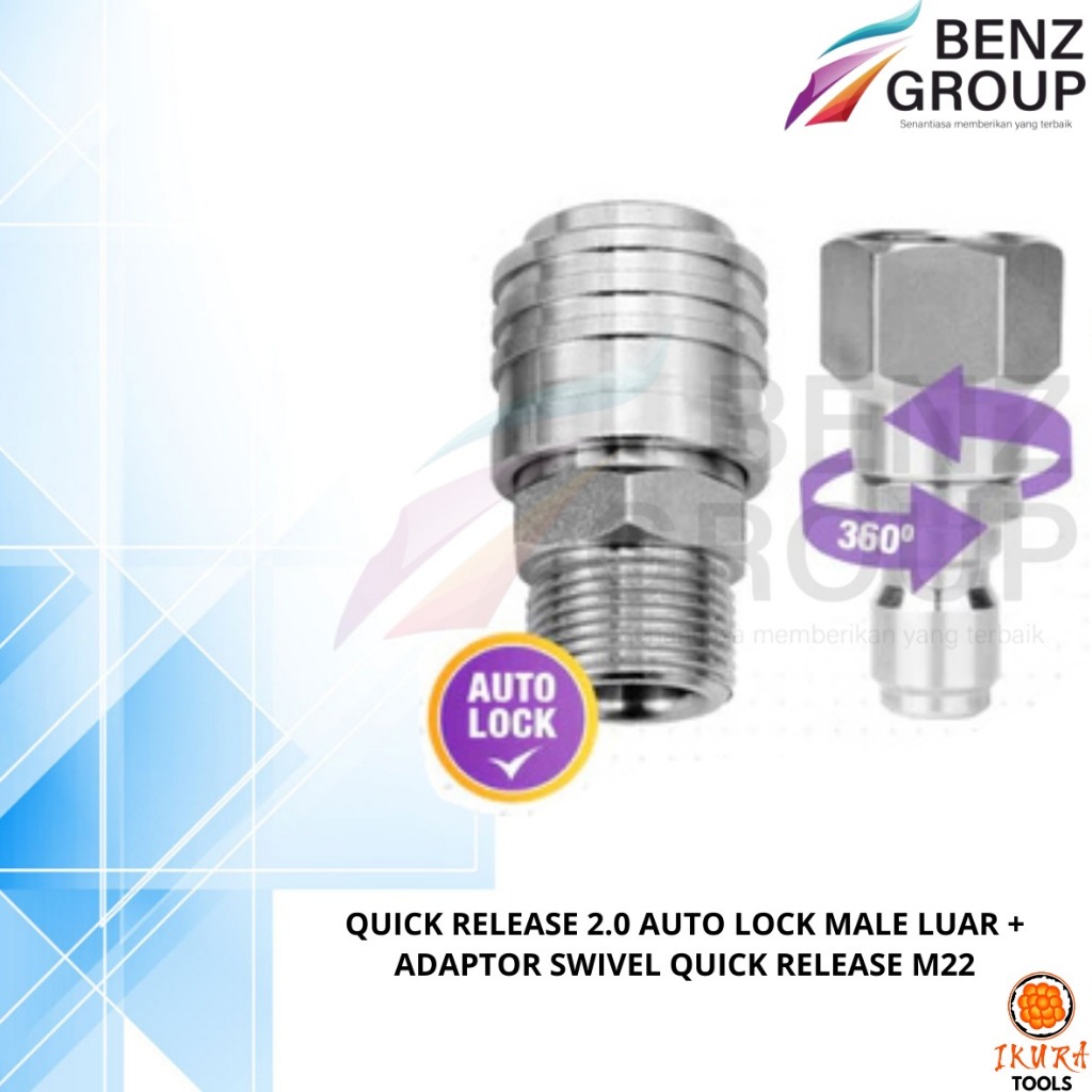 Jual Te2p Auto Adaptor Nepel Swivel Anti Kusut M22 Female Ke M22 Male ...