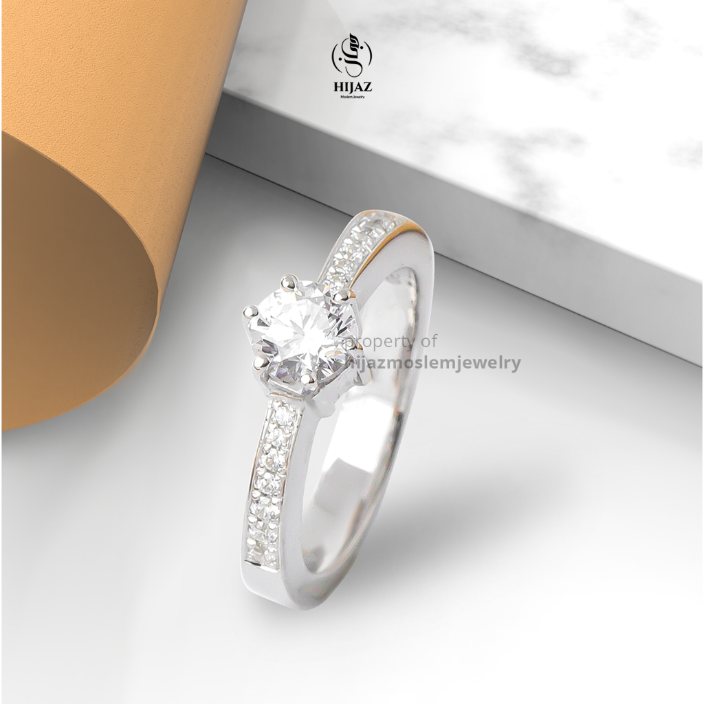 Jual Hijaz Cincin Emas Putih Wedding Ring White Gold Cincin Nikah 12K ...