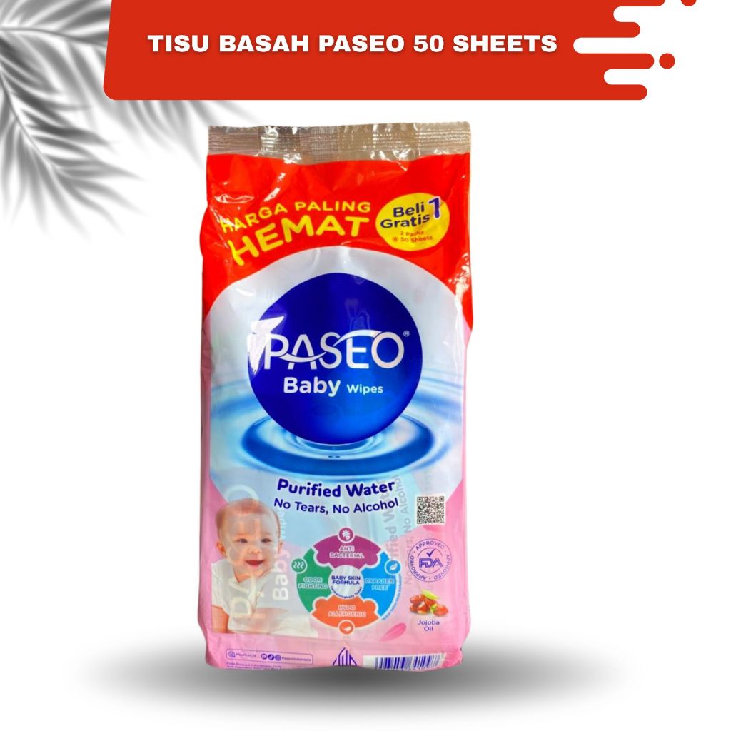 Jual TISU BASAH PASEO 50 LEMBAR 1 BUNDLE | Shopee Indonesia