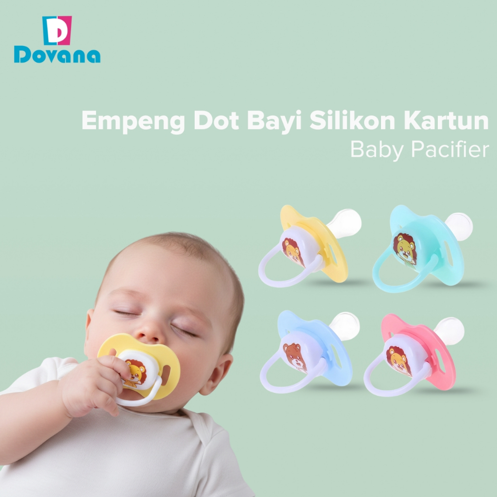 Jual Dovana Empeng Dot Bayi Silikon Kartun Kompeng Bayi Bulat Gepeng ...