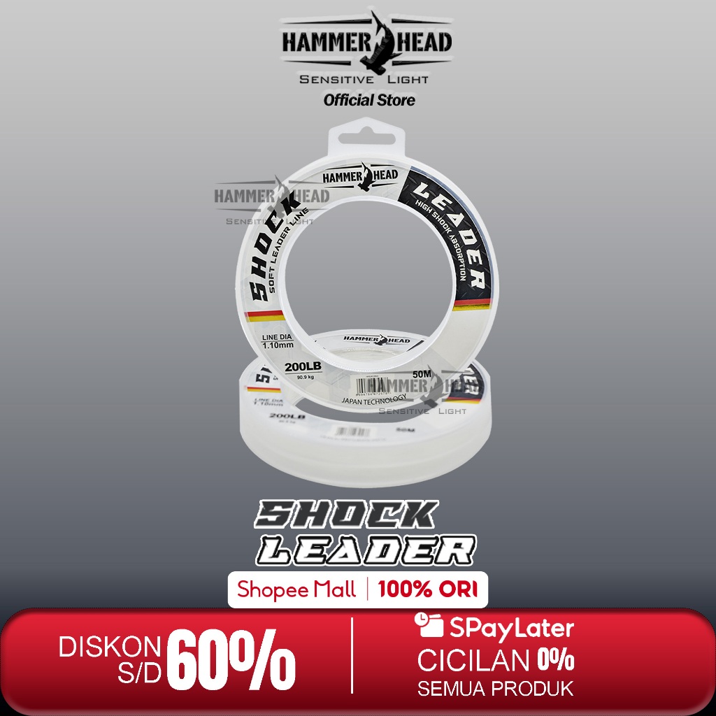 Jual HAMMER HEAD Senar Pancing SHOCK LEADER 50M Clear Invisible ...