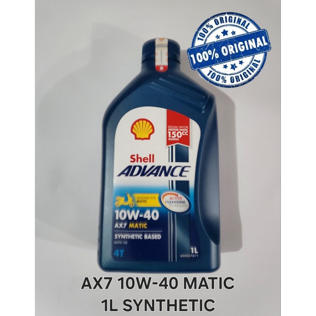 Jual Shell advance AX7 10W40 matic 1L synthetic based original | Shopee ...