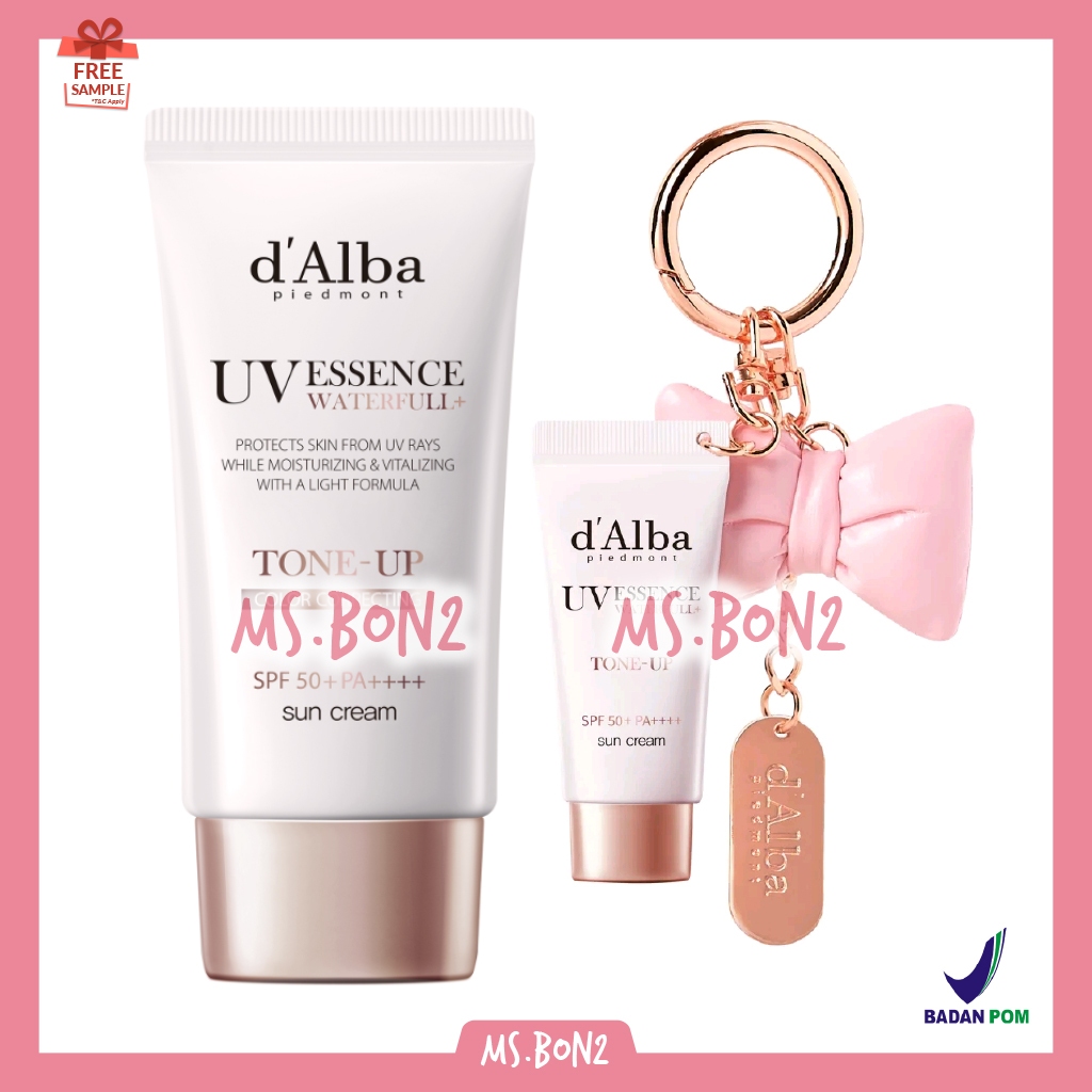 Jual BPOM d'Alba Waterfull TONE UP Sun Cream PINK / PURPLE Correcting ...