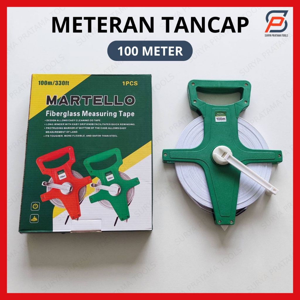 Meteran Tancap 100 M Meter Fiber Rol Gulung Tanam Tanah Bangunan 100m