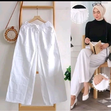 Kulot Linen Katun Rami Allsize Pinggang Full Karet