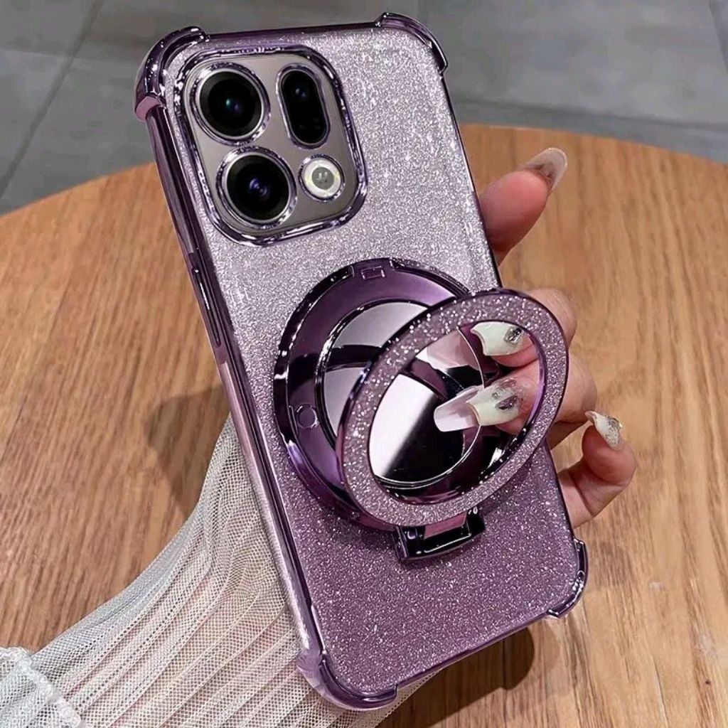 Jual case gliter OPPO FIND X9 / FIND X9 PRO magsafe stand holder cermin ...