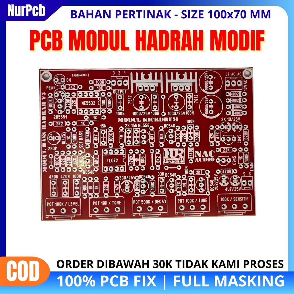 Jual NUR PCB - Pcb modul bass hadrah modif pcb modul kickdrum full ...