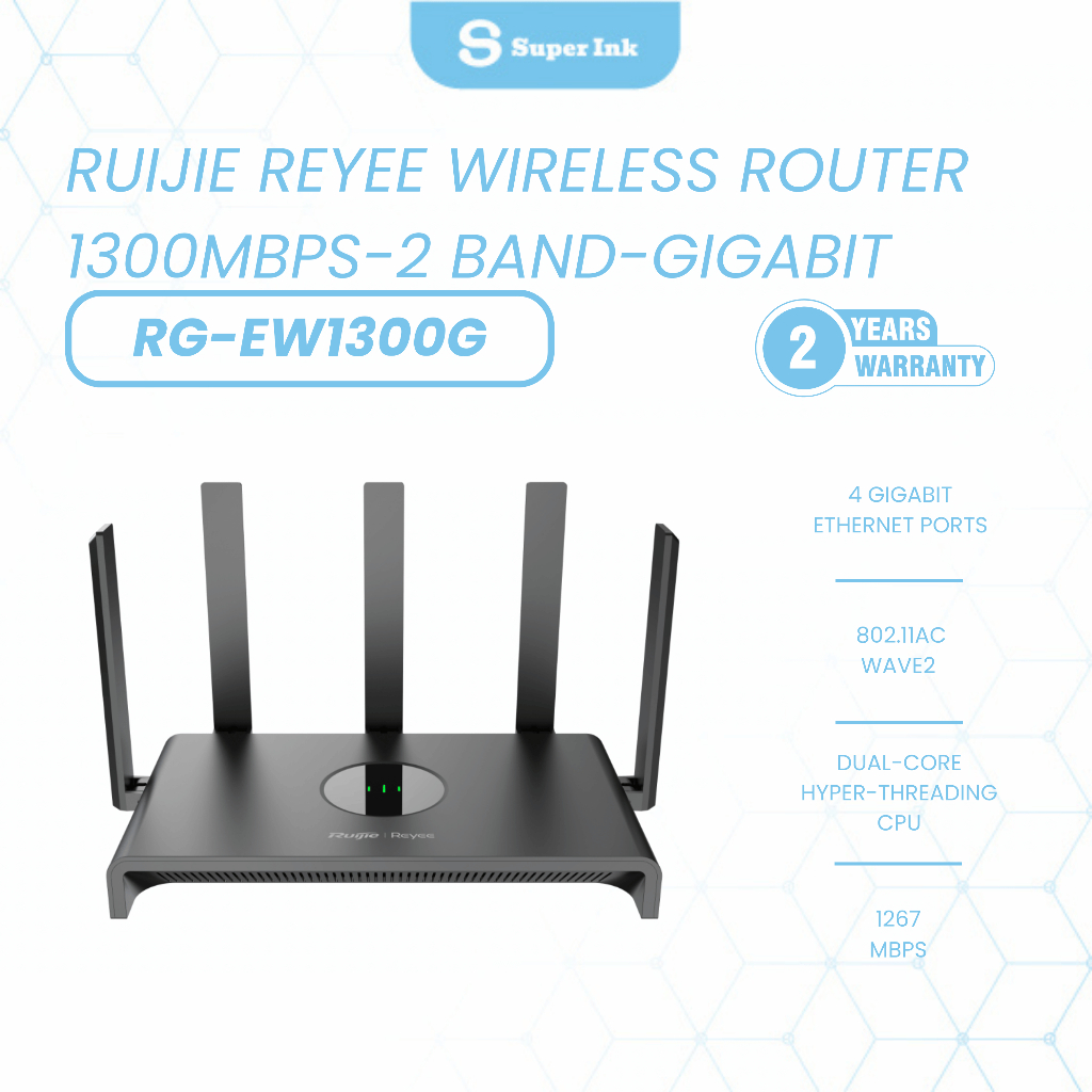 Jual Routers Wi-Fi Dual-Band AC1300 Ruijie RG-EW1300G Dual-Band MU-MIMO ...