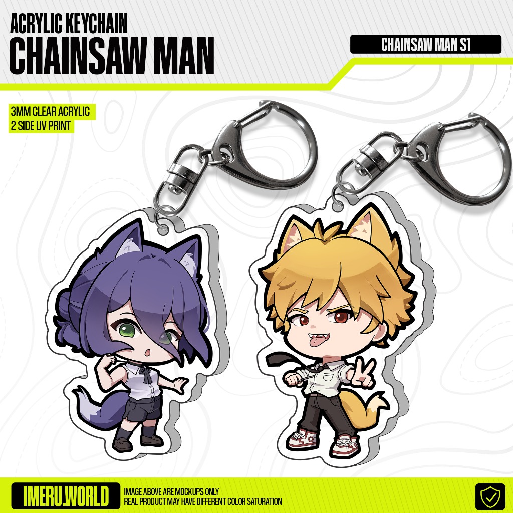 Jual Chainsaw Man Chibi Anime Acrylic Keychain Seri 1 Denji Reze ...