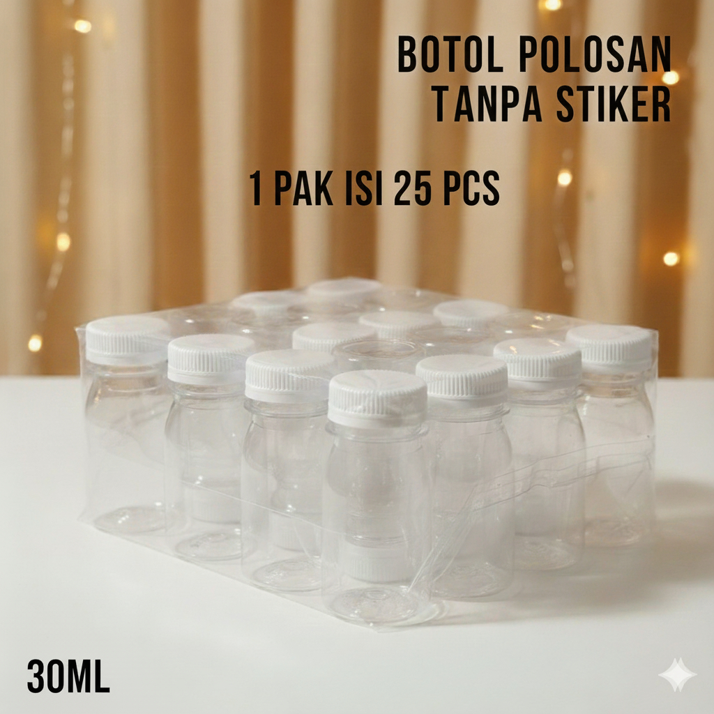 Jual Botol kosong air zamzam polosan 30ml (full 50ml) 1 pak isi 25pcs ...