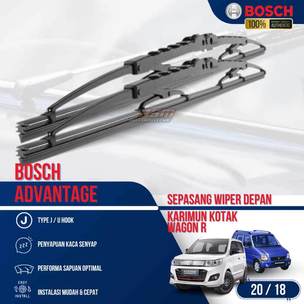 Jual Bosch Advantage / Karet Wiper Mobil Suzuki Karimun Kotak - Wagon R ...