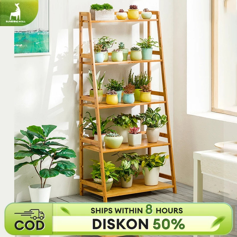 Jual Rak Bunga Rak standing pot Susun Rak serbaguna Rak Bambu stand ...