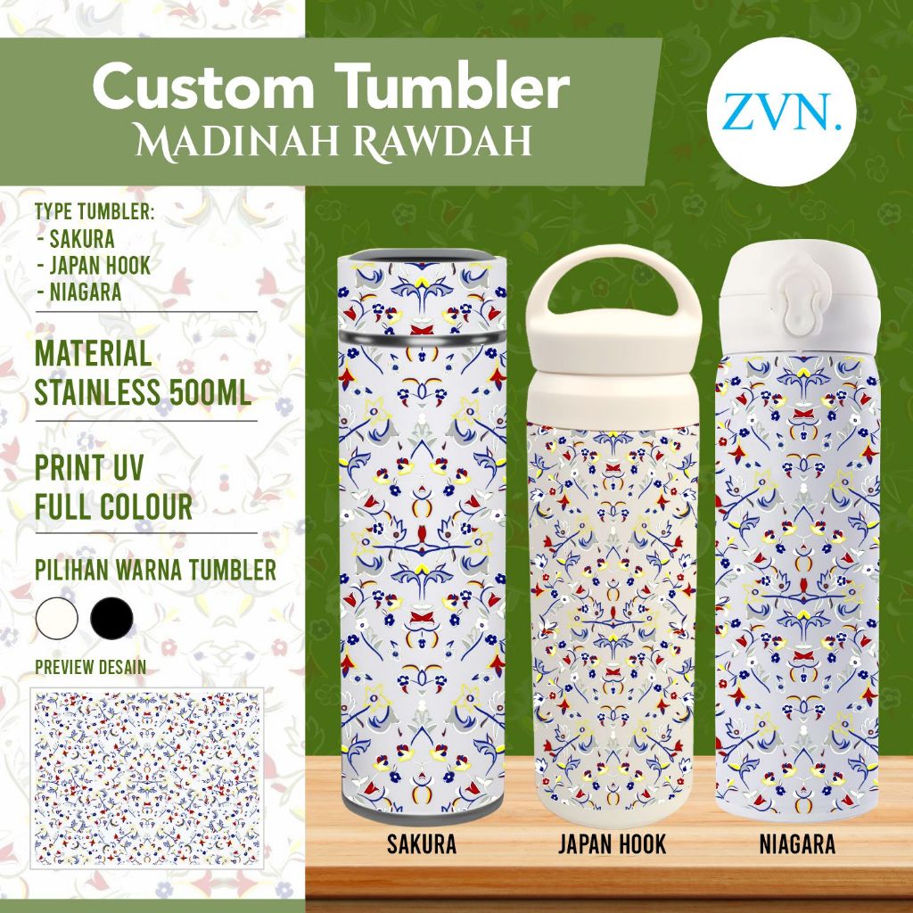 Jual Custom Tumbler Botol Minum keren BATIK MADINA MAKKAH MEKKAH ...