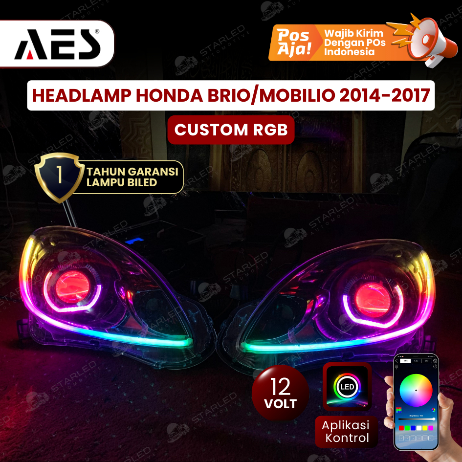 Jual Headlamp Biled Mobilio 2014 2017 Set Biled Custom Full RGB PNP ...