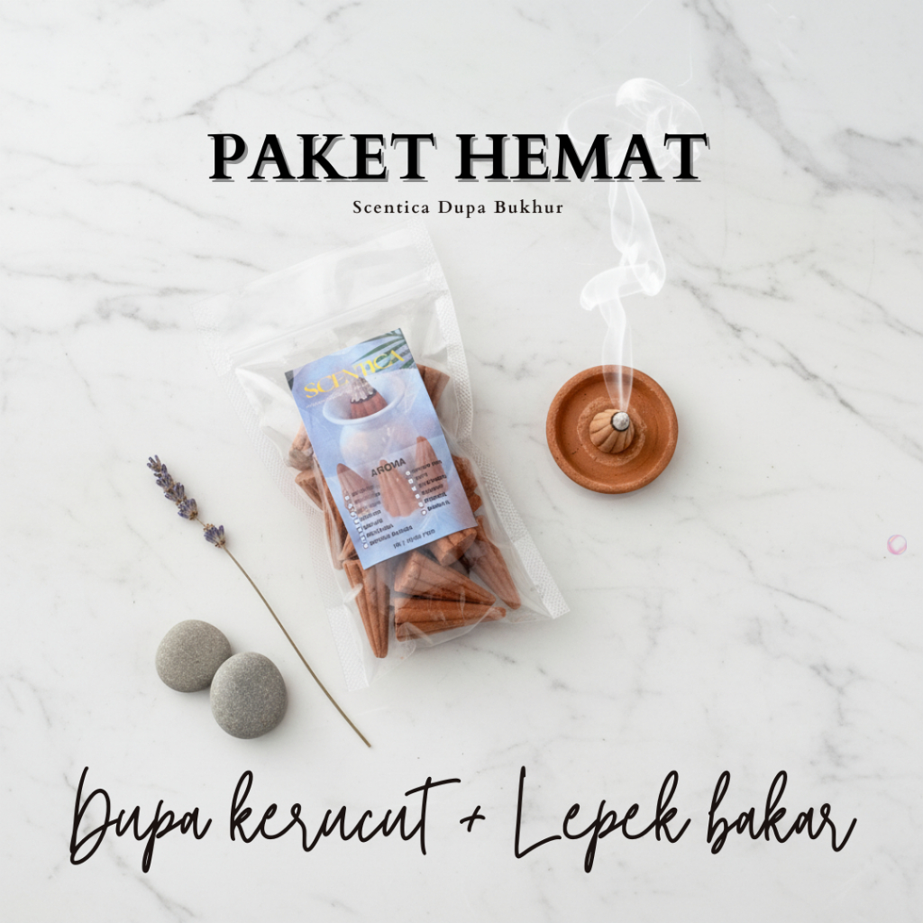 Jual [paket hemat] scentica bukhur dupa kerucut 25/50 pcs + lepek ...