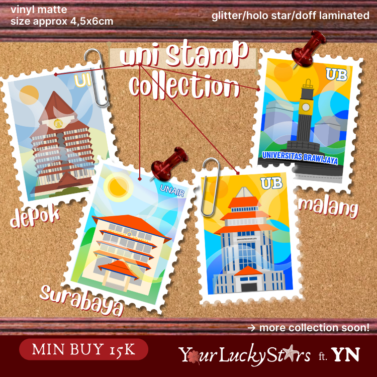 Jual Sticker university stamp collection | UI UB Unair universitas ...