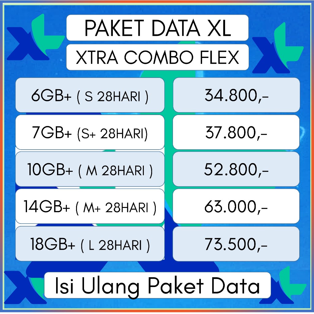 Jual PAKET DATA XL XTRA COMBO FLEX 28HARI | Shopee Indonesia