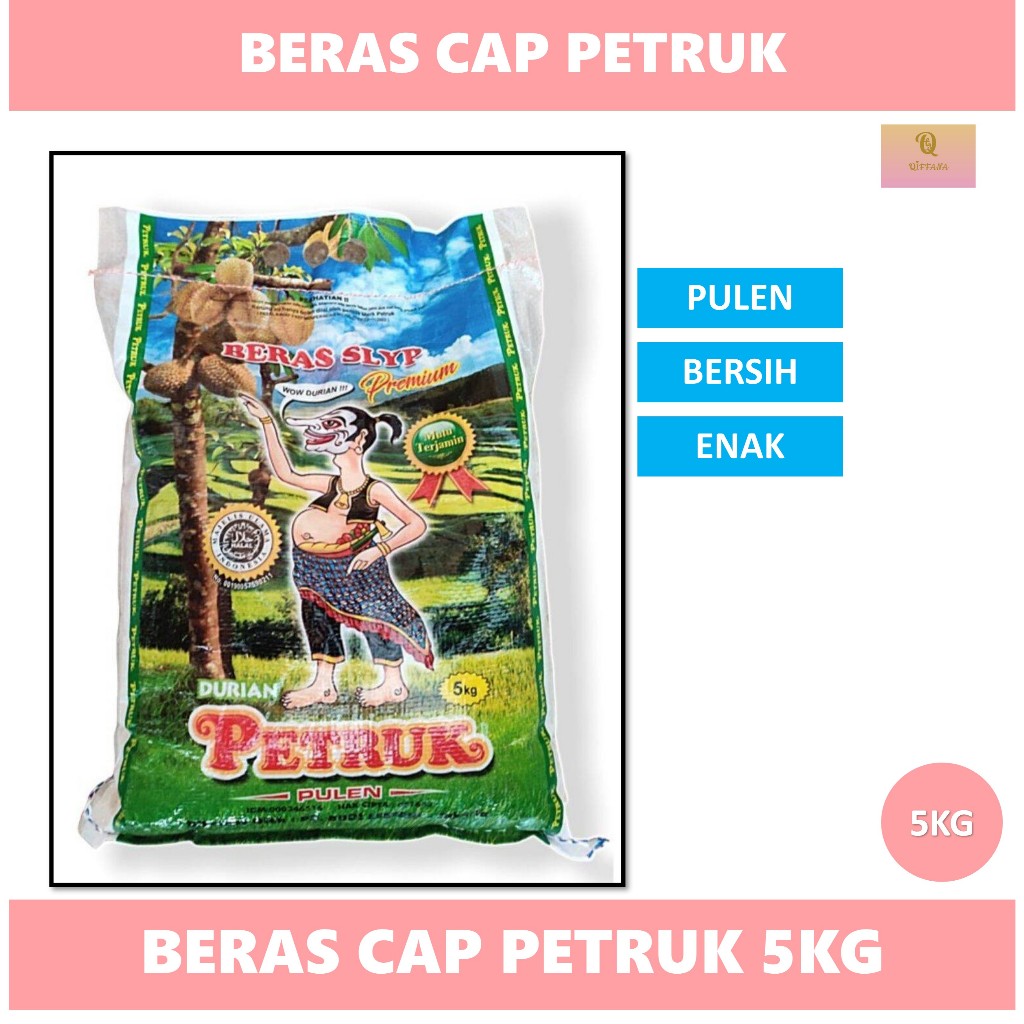 Jual Beras petruk beras premium cap durian petruk 5kg original pulen ...
