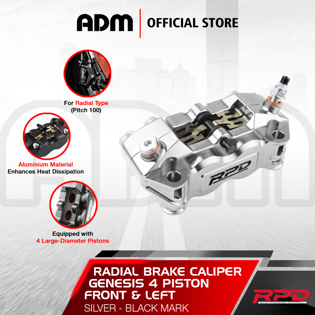 Jual Kaliper Rem Depan RPD Brake Caliper Genesis 4 Piston Front Left ...