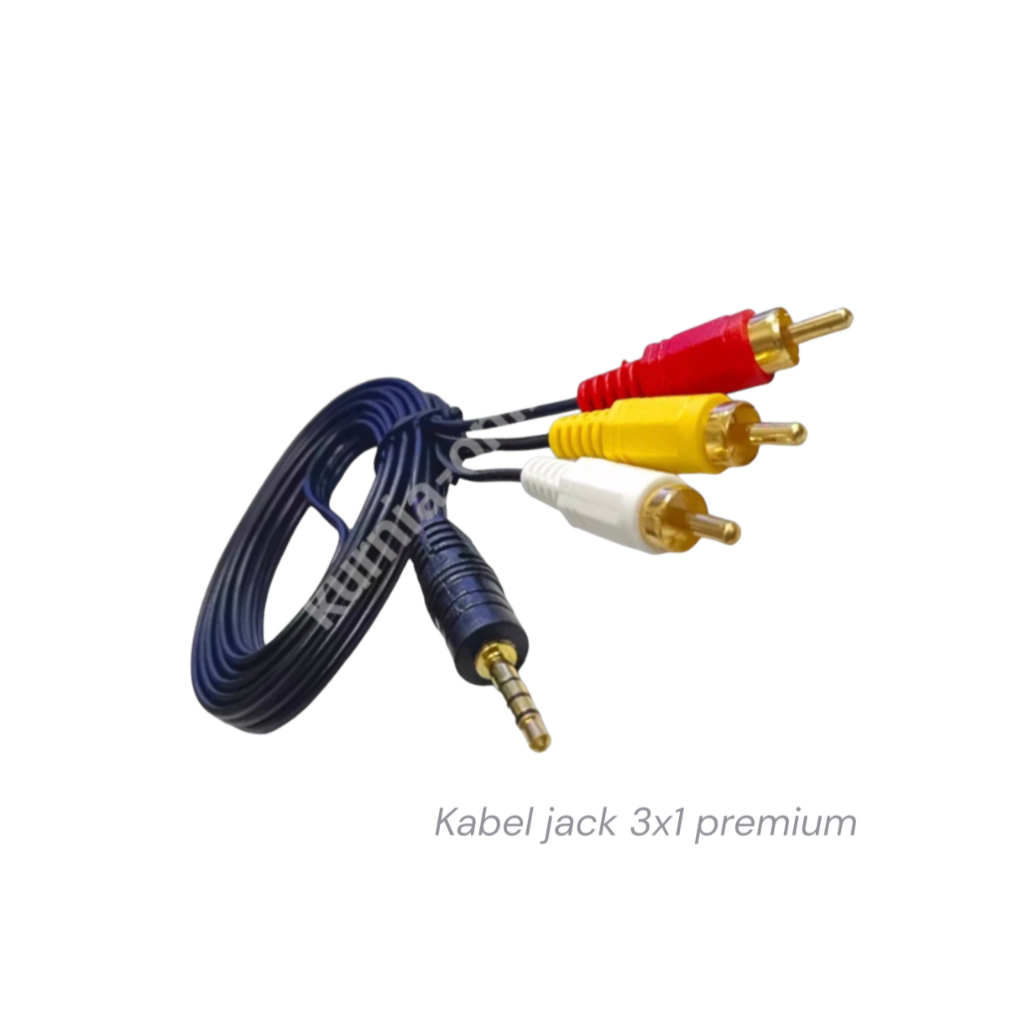 Jual Kabel jack rca to audio 3x1 dvd video audio premium | Shopee Indonesia