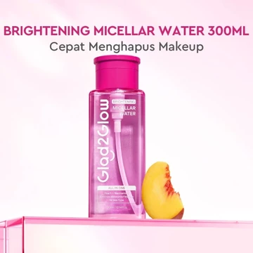 Glad2glow Micellar Water Cherry Blossom Panthenol Yuja Vit C Glow Brightening All In One 130ml