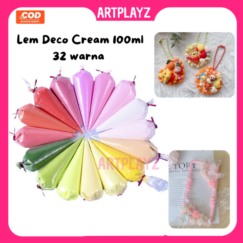Stok Baru Mainan DIY Lem Deco Cream 100ml kemasan Plastik untuk PhoneCase dll