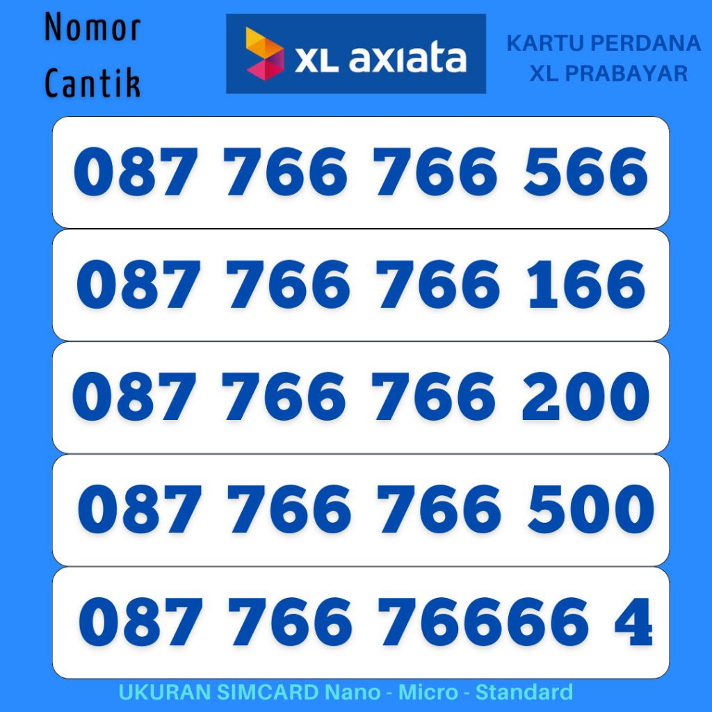 Jual NOMOR CANTIK XL TAHUN 766 766 SUPPORT 4G&5G KARTU PERDANA XL AXIS ...
