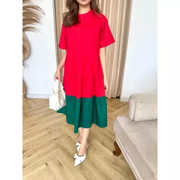 Sandra'S Ruffle Dress Tiara Katun Poplin Korean