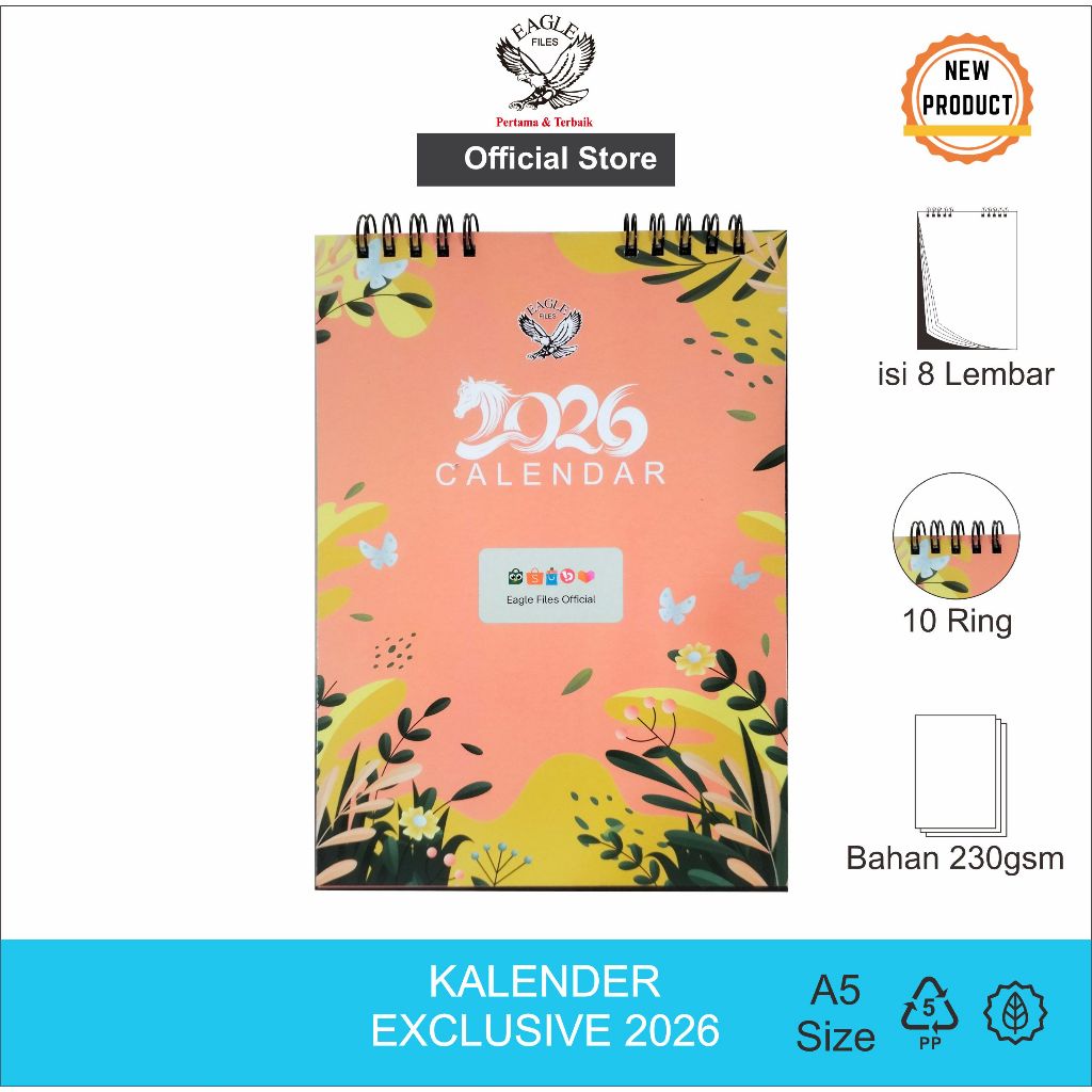 Jual EAGLE FILES Kalender Eksklusif 2026 Bahan AC230gr 8 Lembar Kaki ...
